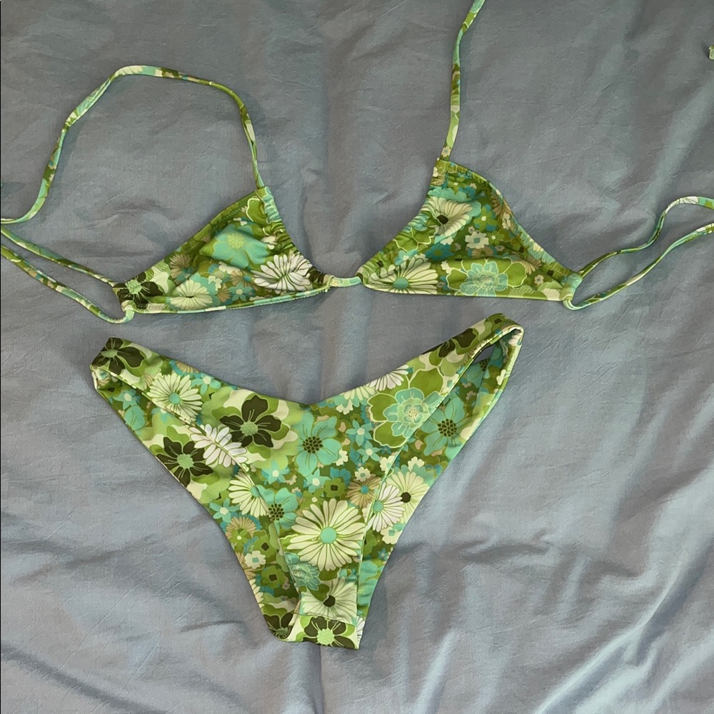 Kulani Kinis Green Floral Bikini- S